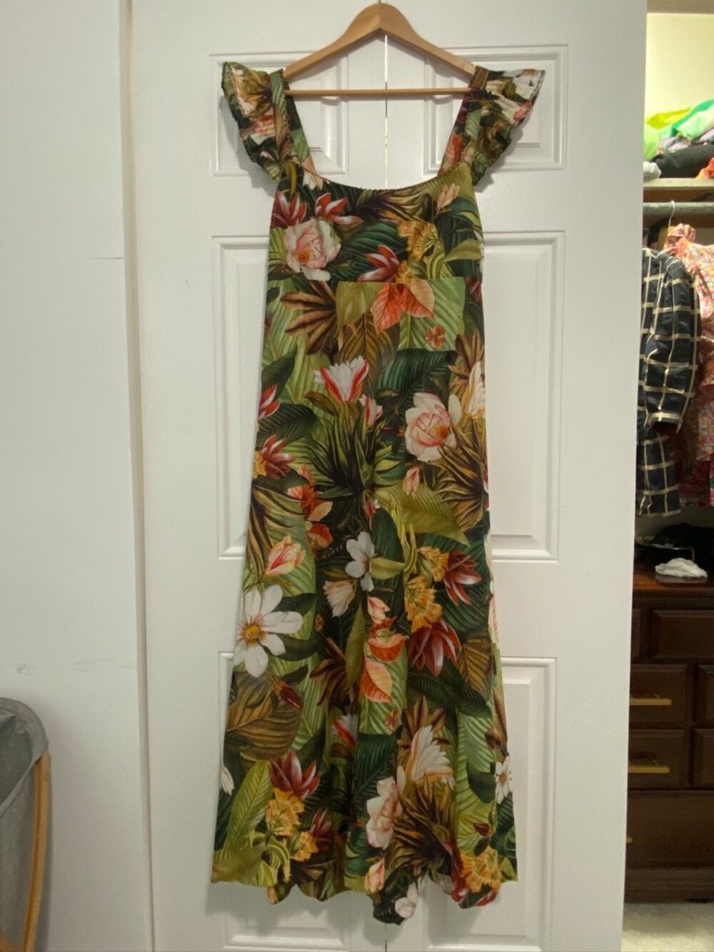 NWT Farm Rio Botanical Forest Ruffle Sleeve Dress - Picture 3 of 9